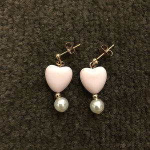 Baby pink heart earrings